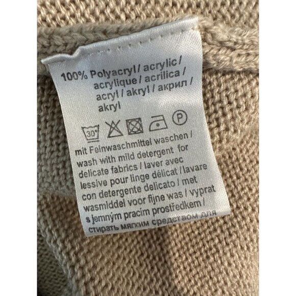 Creation Sweater Women's Size 4 Cowl Pullover Beige Floral Long Sleeve Knit - Picture 8 of 8